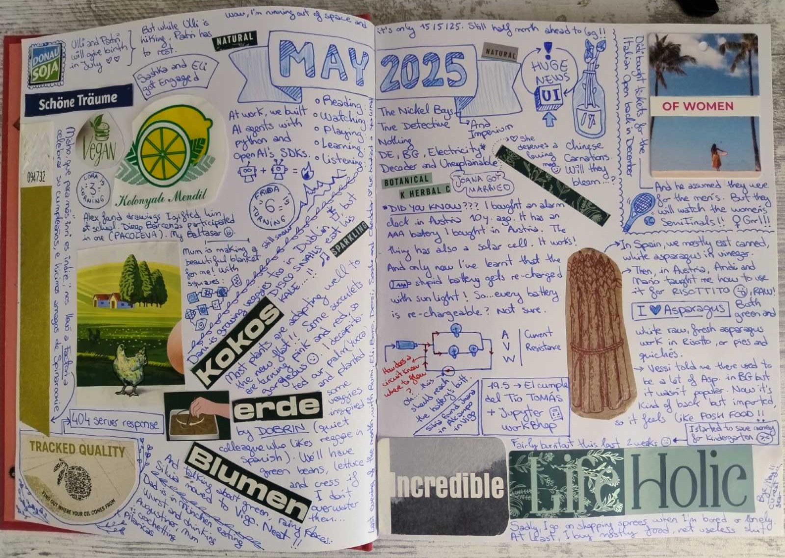 Double page journal for May 2025